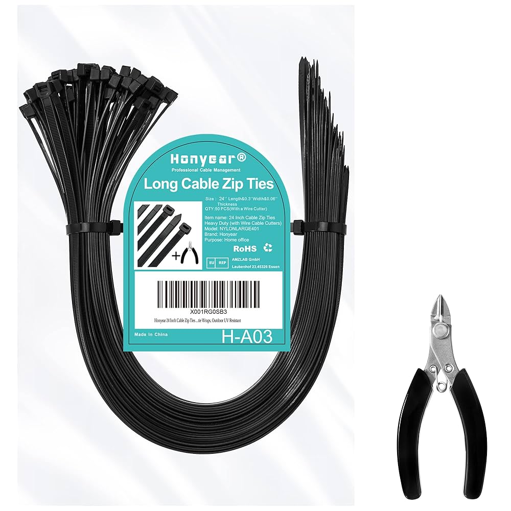 Amazon.com: Honyear 24 Inch Cable Zip Ties Heavy Duty (with